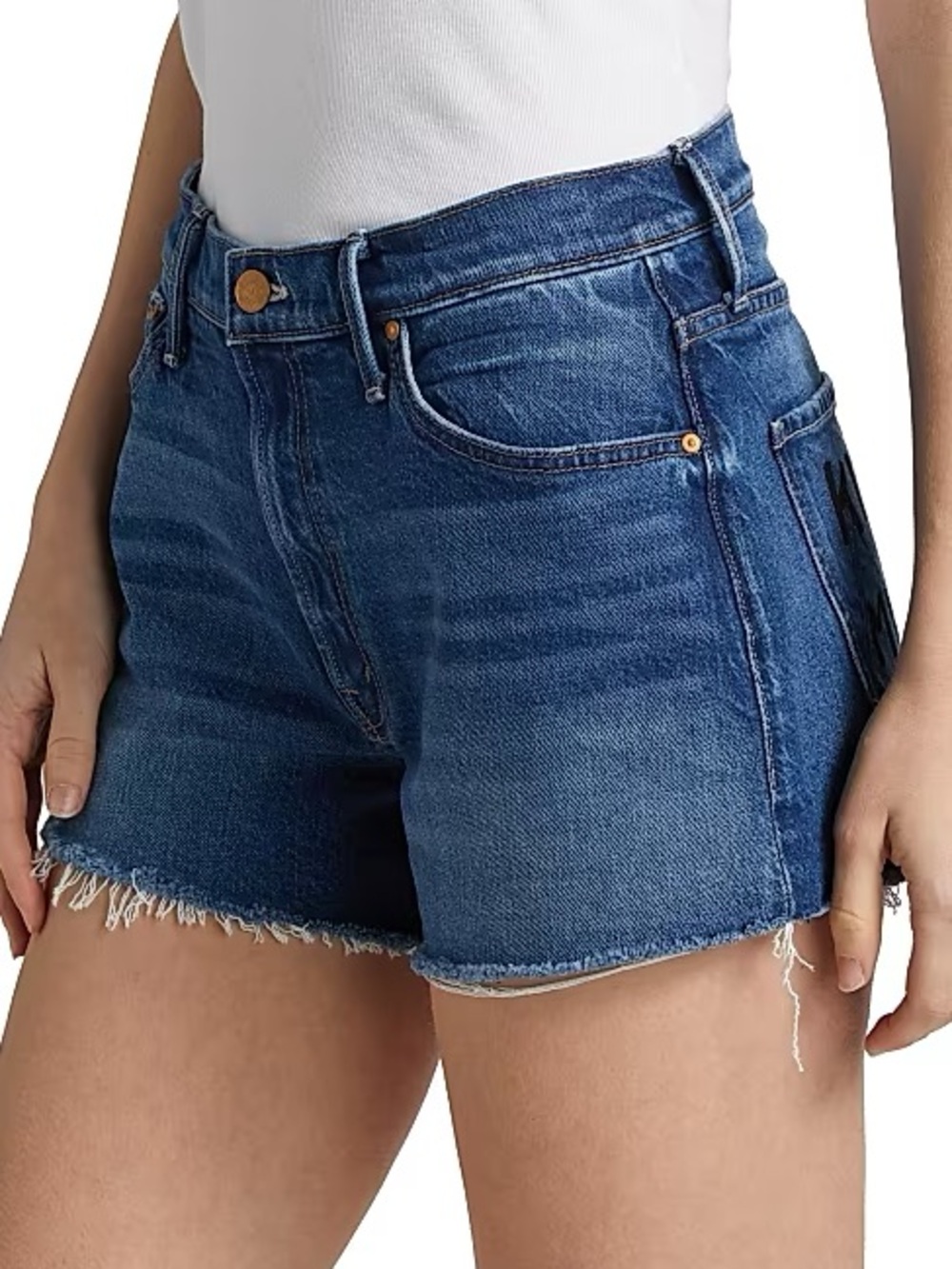 Madewell High Rise Denim Shorts With Raw Hem Size 28